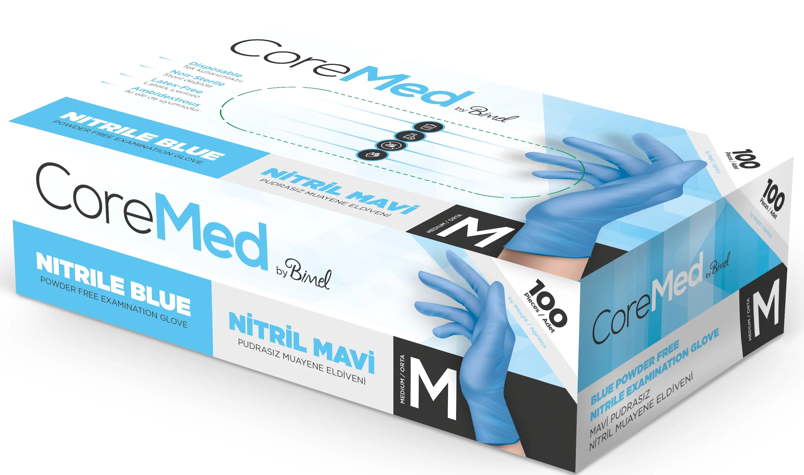 BİMEL COREMED MAVİ NİTRİL 100'LÜ PAKET